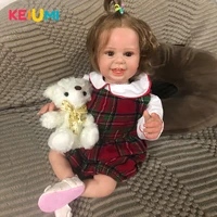 27 inch 3d painted skin reborn baby doll with high quality rooted hair cloth body super real touch toddler princess toys dolls