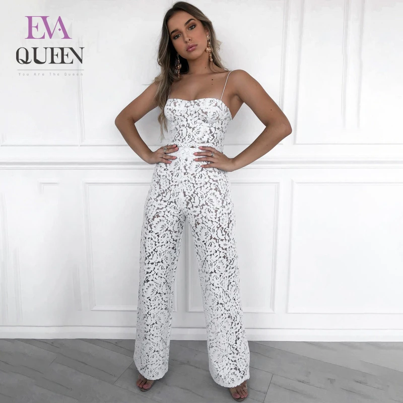 EvaQueen 2019 New Sexy 2 Piece Set women Summer Two piece set Backless tracksuit White two top and pants Club Party | Женская одежда