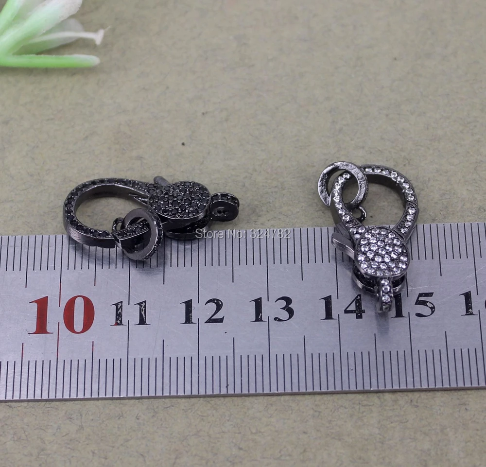 5 шт. металлические медные застежки карабины выложенные фианитами для