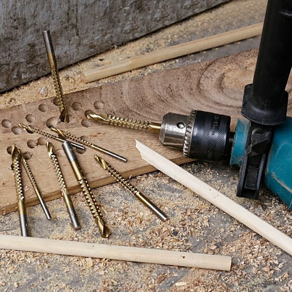 

Drill Bit Set 6pcs/bag High Speed Stee Woodworking Tools Wood Punching Slotting Sets Of Hand Tools Multi Function Metal Drills