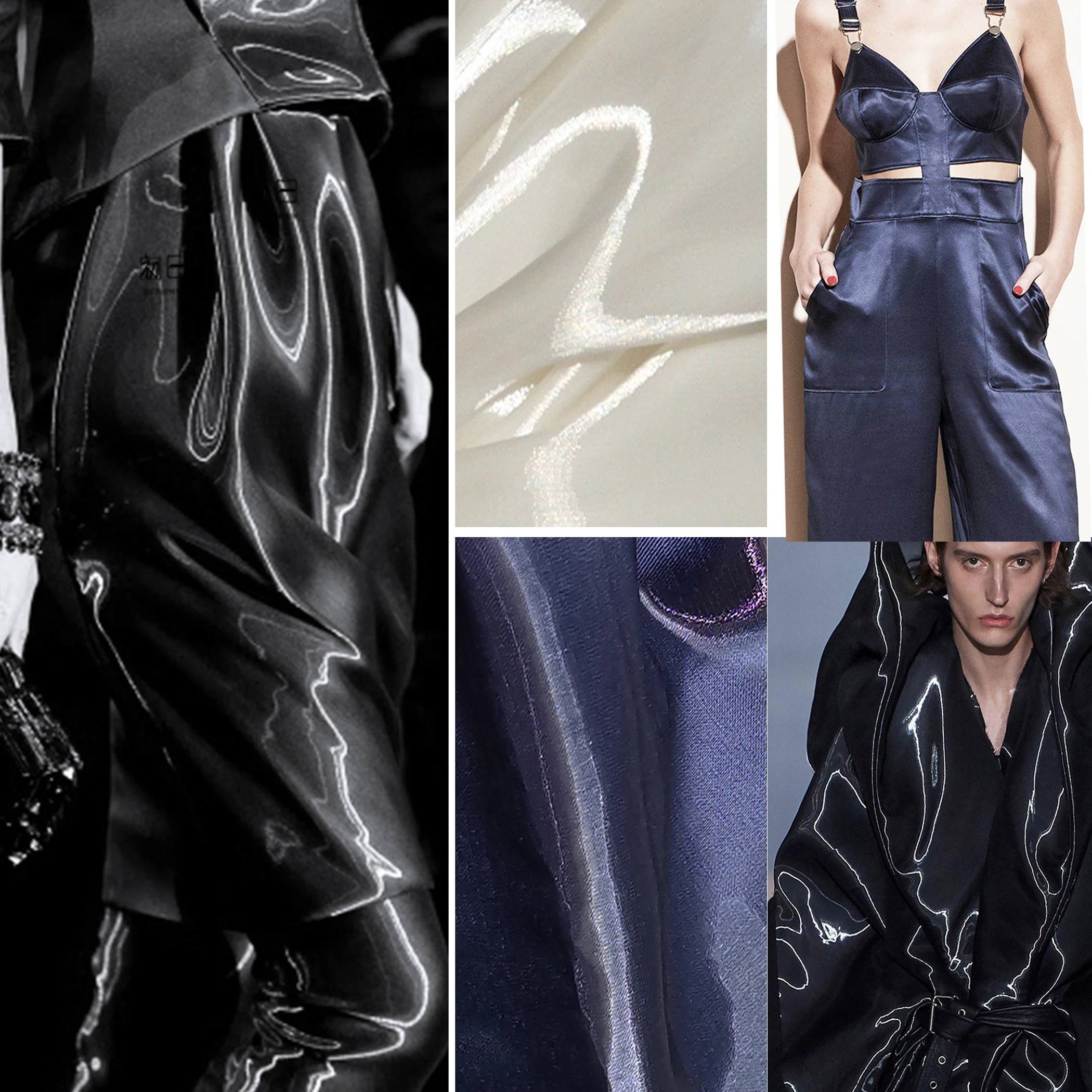 Суперъяркий полиэстер шелк сатин светоотражающий светлый Женское пальто и