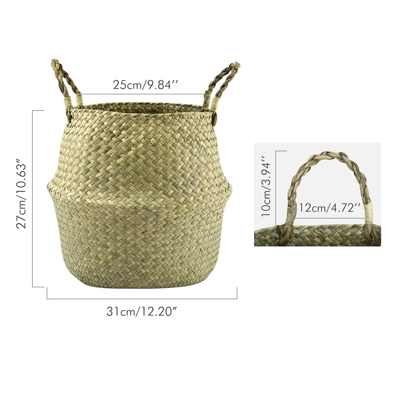 Корзина для живота из натуральных морских водорослей складной горшок 31 см