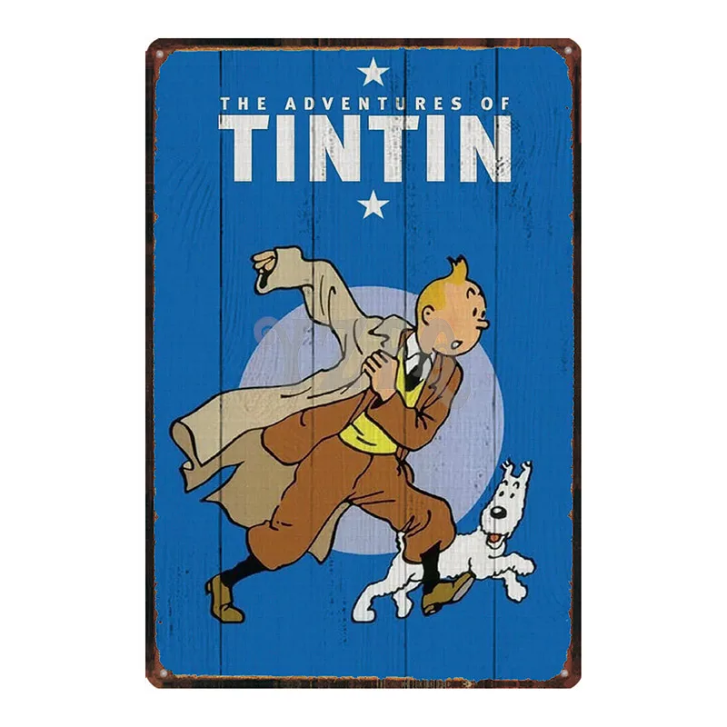 DU2933 Tintin мультфильм жестяная вывеска металлическая пластина железная живопись детская комната настенный бар домашнее искусство Ремесло Декор 30X20 см DU-2967 - Цвет: DU2933