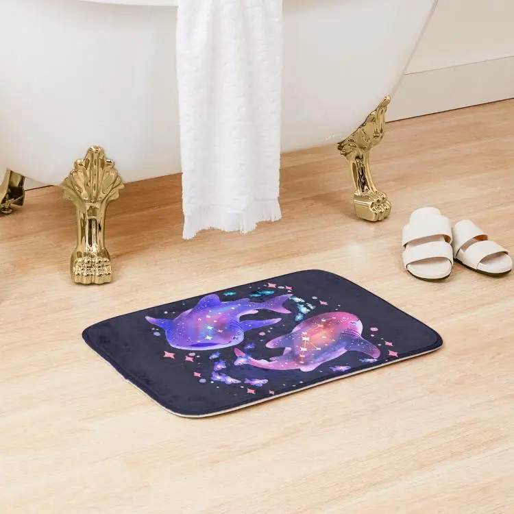 

Cosmic Whale Shark Bath Mat Modern Shower Room Kitchen Pad Toilet Floor Anti-Slip Decoration Rug Wash Home Bedroom Bathroom