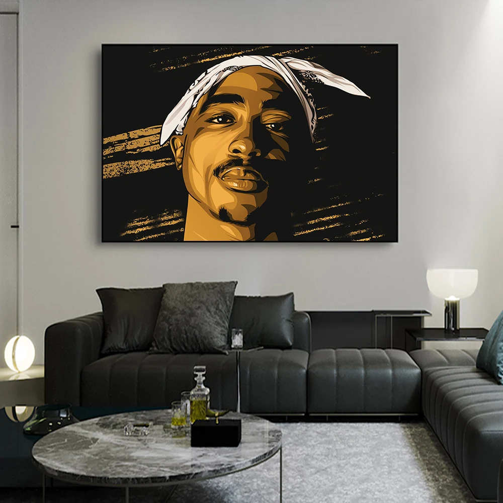 

Graffiti Pop Art Singer Hip Hop Portrait Wall Painting Tupac Canvas Art Prints and Posters Picture For Living Room Home Decor