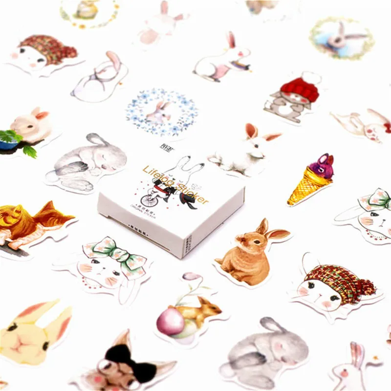 40 шт./лот кавайный цирковый кролик Наклейка на стену красивая бабочка для детской