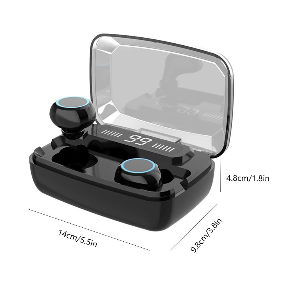 

Digital Display Touch Wireless Bluetooth 5.0 Headset LED Cordless Sports Running Cordless Earphone