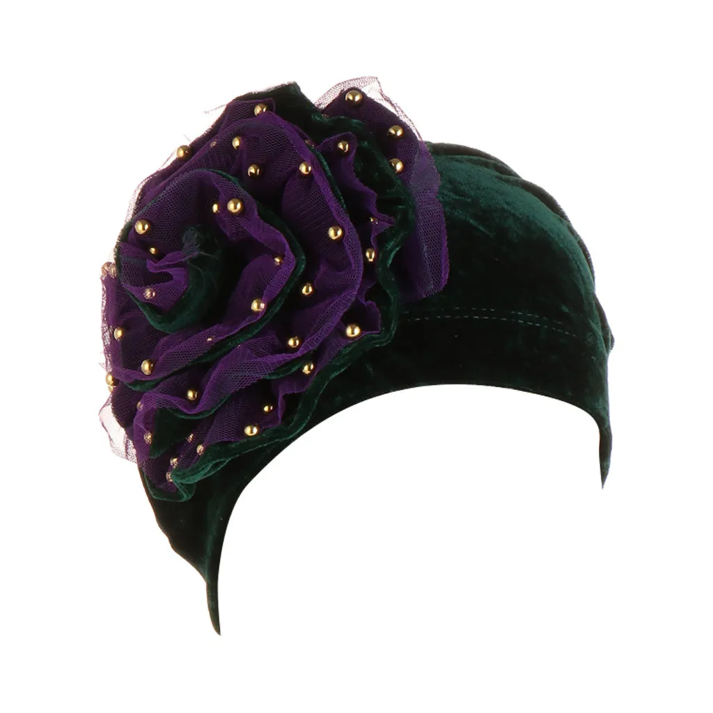 Одноцветная шляпа Женская жемчужная бисероплетенная Цветочная индийские шляпы