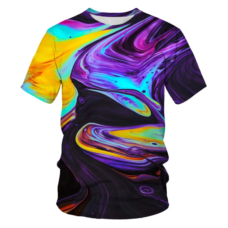 

Summer Men's Harajuku T-shirt Fabric Loose Comfortable Soft Breathable Men's 3DT Shirt Street Hip Hop Graffiti Theme