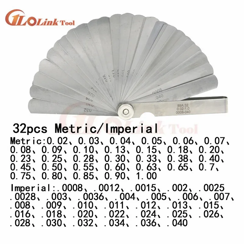 32 лопасти метрический толщиномер набор таппет клапан датчик измерительный