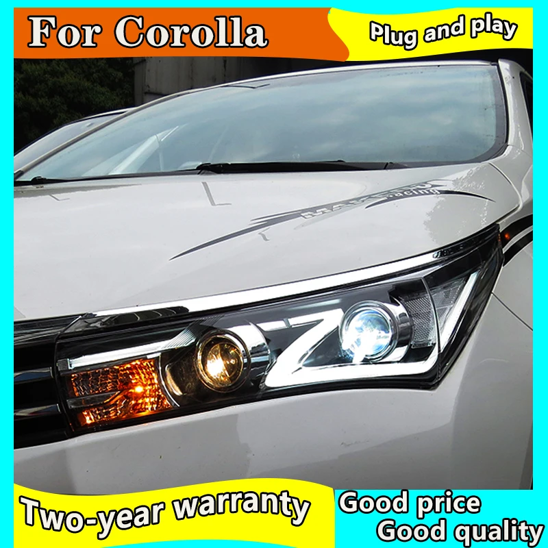Автостайлинг фары для Toyota corolla 2014 -2017 светодиодный ные Bi-Xenon DRL crolla в сборе |