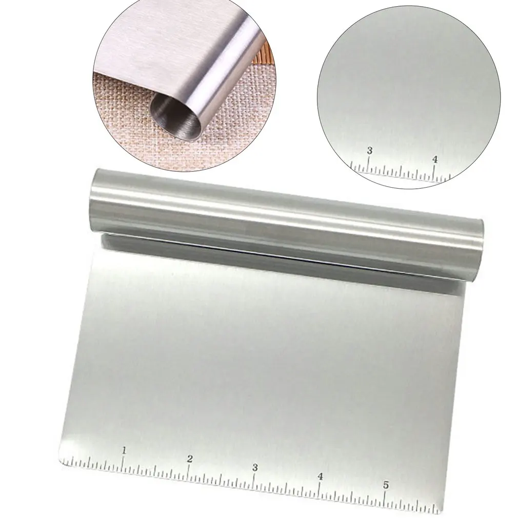 

Multi-purpose Stainless Steel Scraper & Chopper Dough Scraper Pizza Dough Cutter Kitchen Tools Accessories Supplies