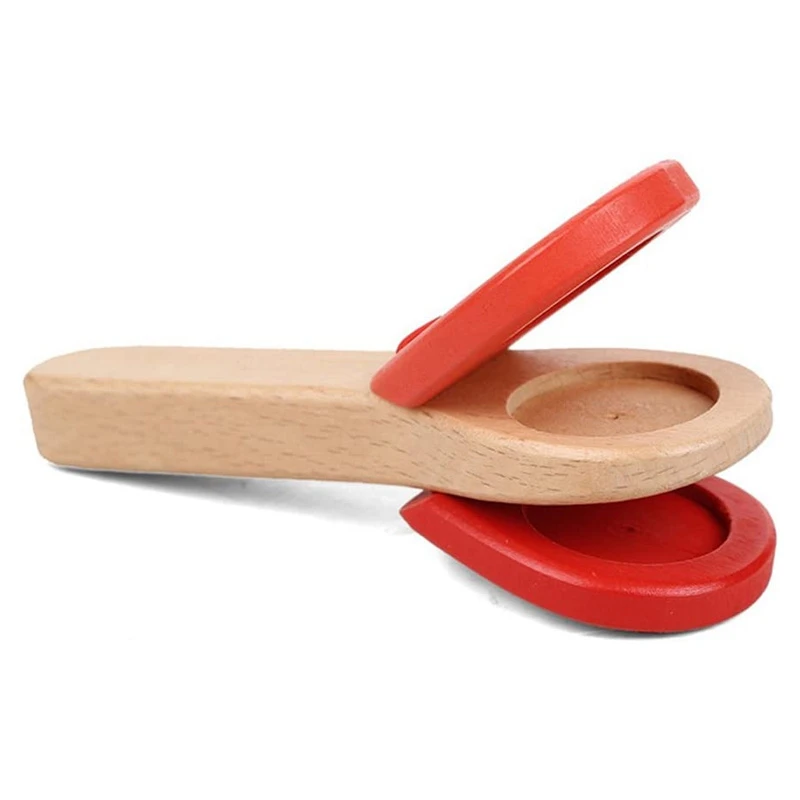 

4 Pcs Wooden Toys Cute Castanets Children's Wooden Clapper Toys Music Percussion Suitable for Early Childhood Education
