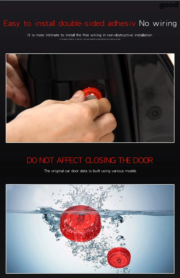 2 шт./компл. Универсальный Автомобильный Дверной светодиодный открытый