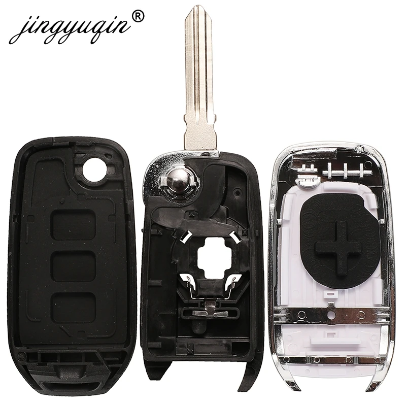 Чехол jingyuqing для автомобильного флип ключа Renault Kadjar Captur Symbol Kaptur Megane Logan 2013 2018 3BTN