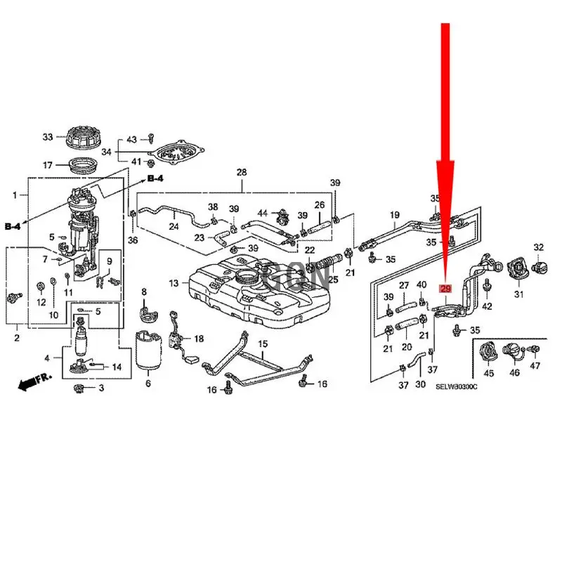 

Трубка для заливки маслом 2007-Hon daF IT, трубка для заливки топливного бака, верхняя секция, щуп для заливки масла, входная бензиновая топливная ...