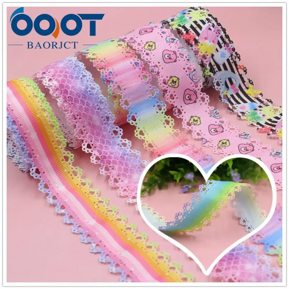 OOOTBAORJCT I 19625 1445 10 ярдов 30 мм Пустые цветы Мультяшные ленты Аксессуары для бантиков