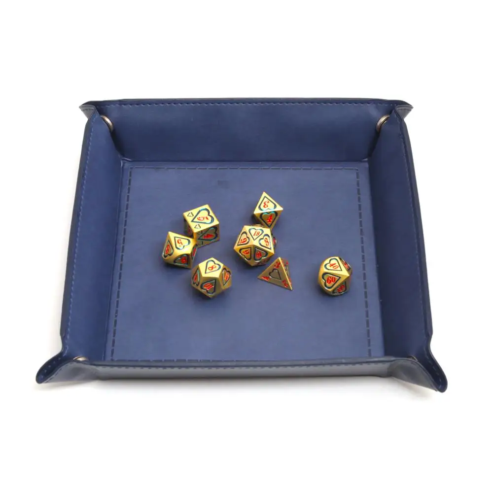 

CHENGSHUO rpg dice set.Classic gold and blue metal dice sets are used in all kinds of role-playing games.The digital dice forDND