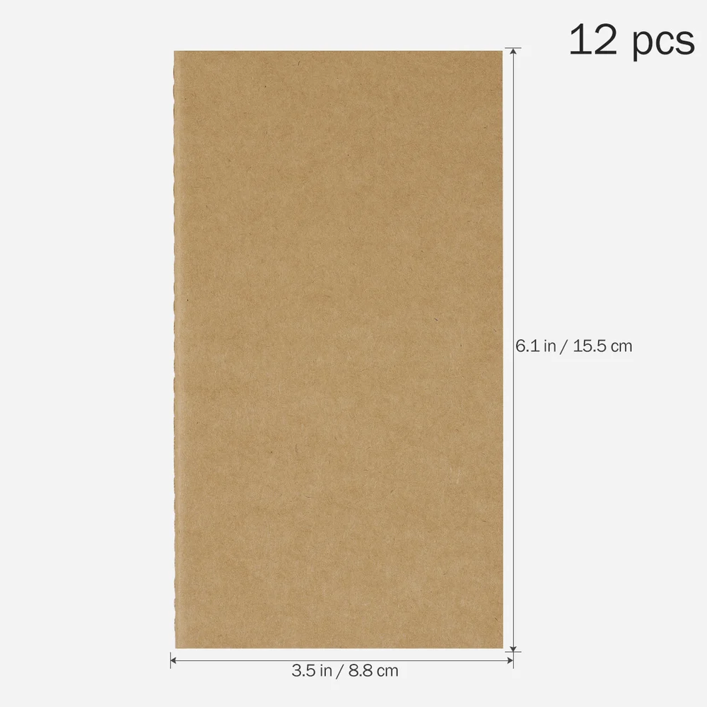 

YeahiBaby 12Pcs Kraft Paper Notebook Blank Travel Journal Notebook for Writing Drawing