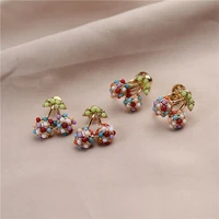 new style color cherry exquisite cartoon lovely simple fashion female ear stud