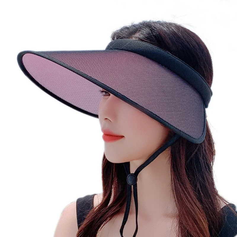 

Summer Breathable Empty Top Sun Unisex Visor Hat UV Protection Fishing Hiking Traveling Hat Men Women Big Wide Brim Sun Caps