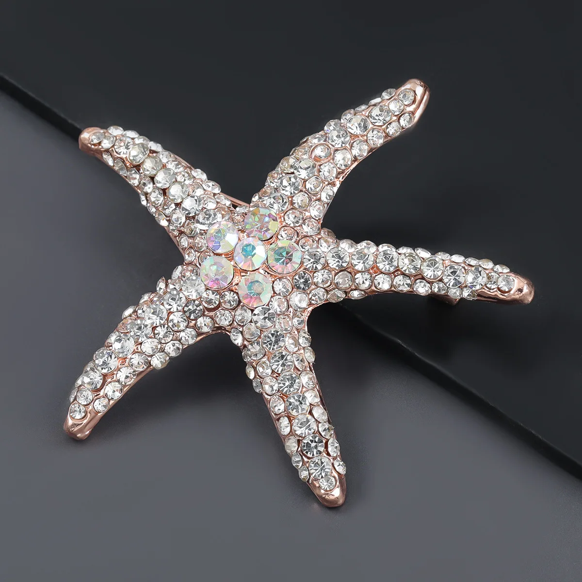 

2021 Fashion Metal Rhinestone Starfish Brooch Female Brooch Creative Popular Corsage Jewelry Accessories
