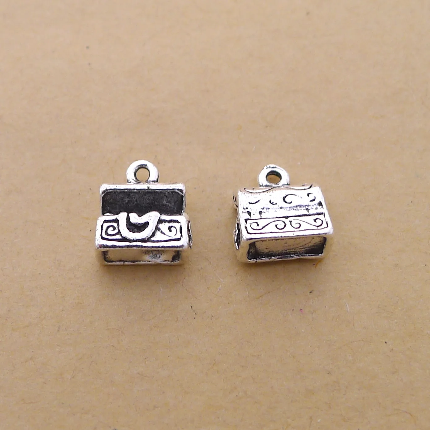 

Handmade Earrings Charms Diy Accessories For Jewelry Pendant Bracelet 10pcs 9x11mm Antique Silver Color Box Charms