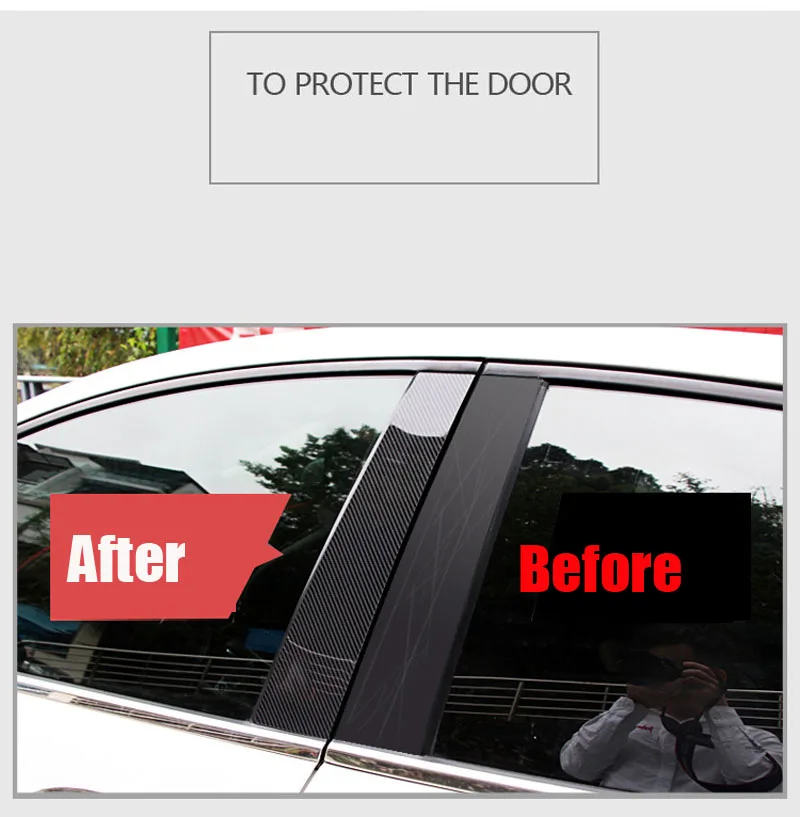 Наклейка из углеродного волокна для украшения окон в виде колонны Honda HR-V HRV Vezel 2014