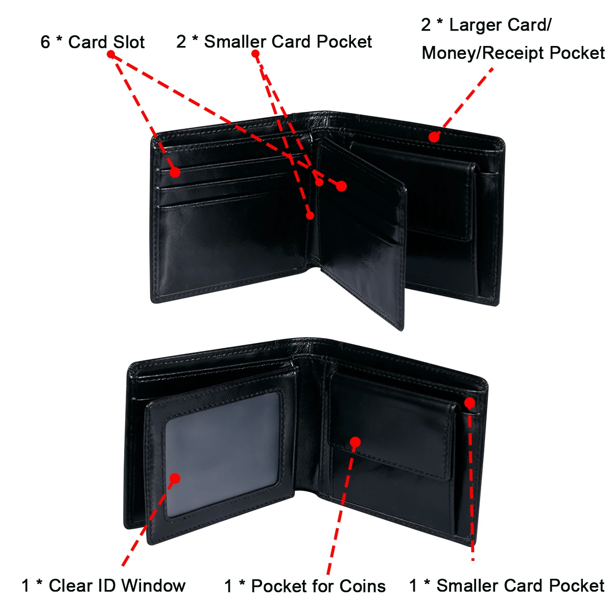 Мужской кожаный сверхвместительный короткий кошелек повседневный тонкий