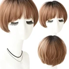 HAIRJOY синтетические волосы Синие Серые коричневые светлые короткие парики с эффектом омбре для женщин из термостойкого волокна