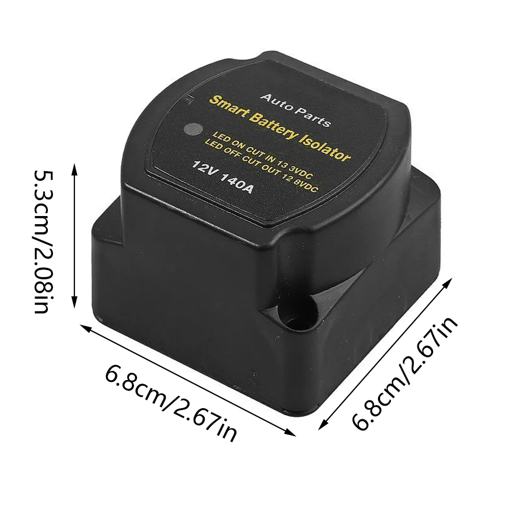 

Automatic 12V 140A Smart Dual Battery Isolator Voltage Sensitive Divide Relay Smart Automatic Charging Relay Red LED Indicator