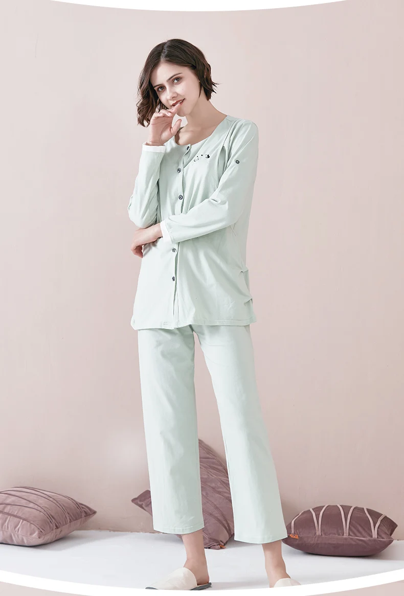 Ночная рубашка для грудного вскармливания Пижама беременных с большим длинным