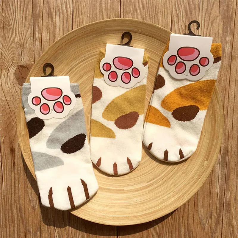 

Women Girls Short Socks Cartoon Cute Cats Claws Socks Cotton Breathable Comfortable Line Socks Warm Winter