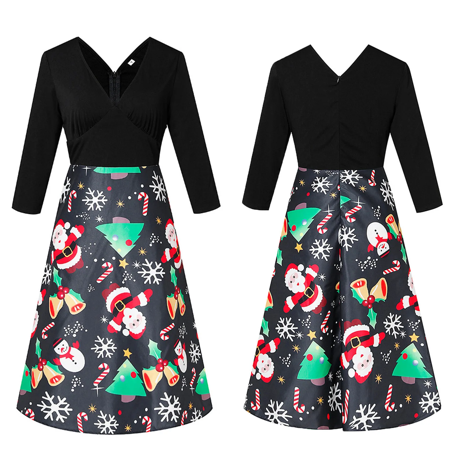 Женское платье с V образным вырезом и рукавом 2020|Женские платья| |