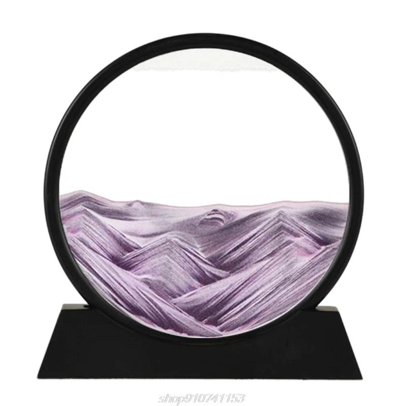 

12" Moving Sand Art Picture Round Glass 3D Sandscape in Motion Display Decor A20 21 Dropshipping