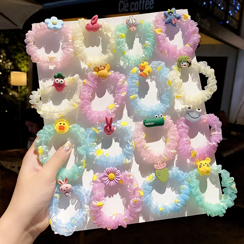 

Cartoon Animal Flowers Hairbands For Girls Kids Does Not Hurt Hair Elastic Hair Rubber Bands Hair Tie Ring Rope Hair Accessories