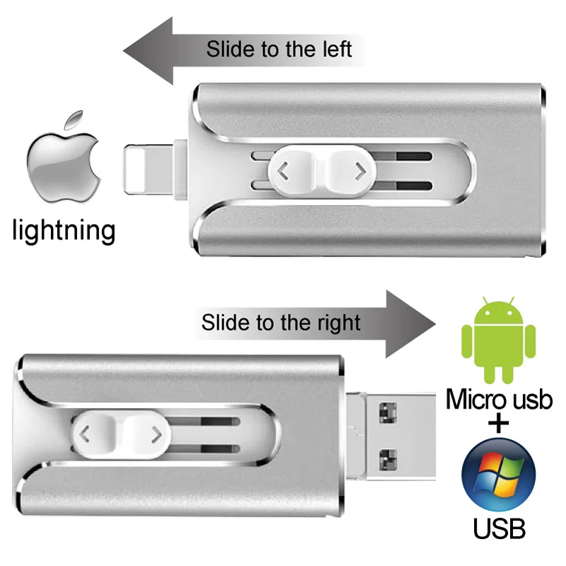 3 в 1 OTG USB флеш-накопитель Флешка 3,0 16 ГБ 32 ГБ 64 ГБ 128 ГБ флеш-накопитель для iphone 8 7 Plus 6 6s Plus 5s ipad карта памяти ФЛЕШКА usb c flash флешка мини small usb drives