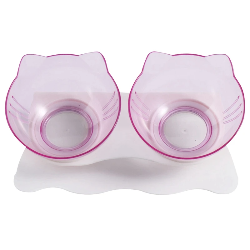 

Legendog 1pc Cute Double Pet Food Bowl Plastic Lovely Dog Bowl Pet Feeding Bowl With Stand Pet Feeding Supplies Pet Accessories