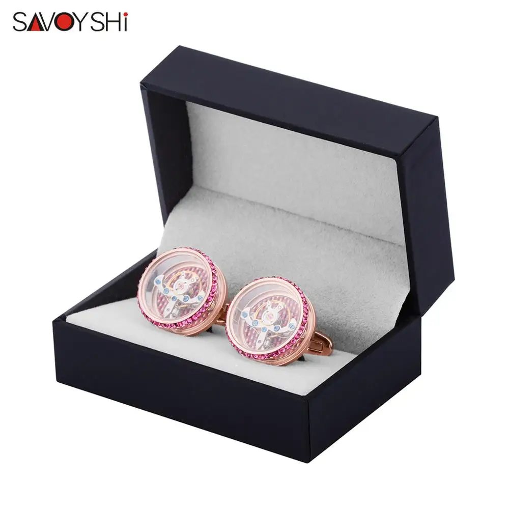 SAVOYSHI роскошные запонки с турбийоном для мужчин s французских рубашек пуговицы