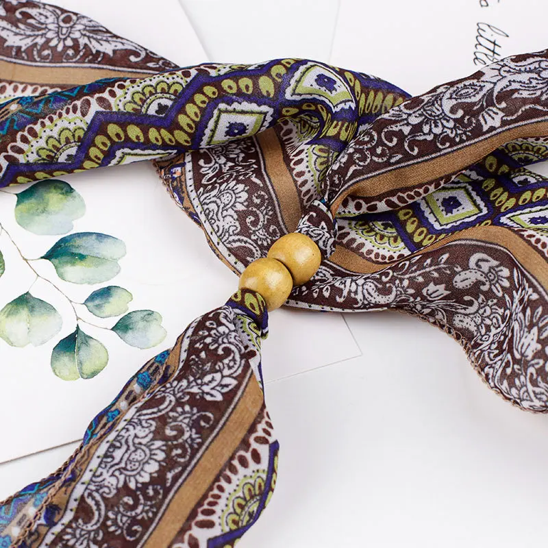 Модный женский шарф пояс корейский Узкий Шелковый красивое платье в этническом