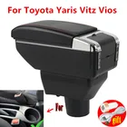Подлокотник для Toyota Yaris Vitz Vios 2011-2017, двухслойный, большой, вместительный, центральный, с подстаканником, пепельницей и USB-зарядкой