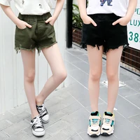 kids denim shorts kids summer 2021 new button fly zipper pockets child bottoms korean casual school baby short pants shorts