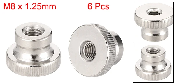 6pcs M8 Silver Tone Uxcell 3-30 шт. накатанные гайки для большого пальца M3 M4 M5 M6 M8 M10 круглые ручки с воротником цинковое покрытие большого Пальца Колеса Блокировки Гайки - Цвет: 6pcs M8 Silver Tone