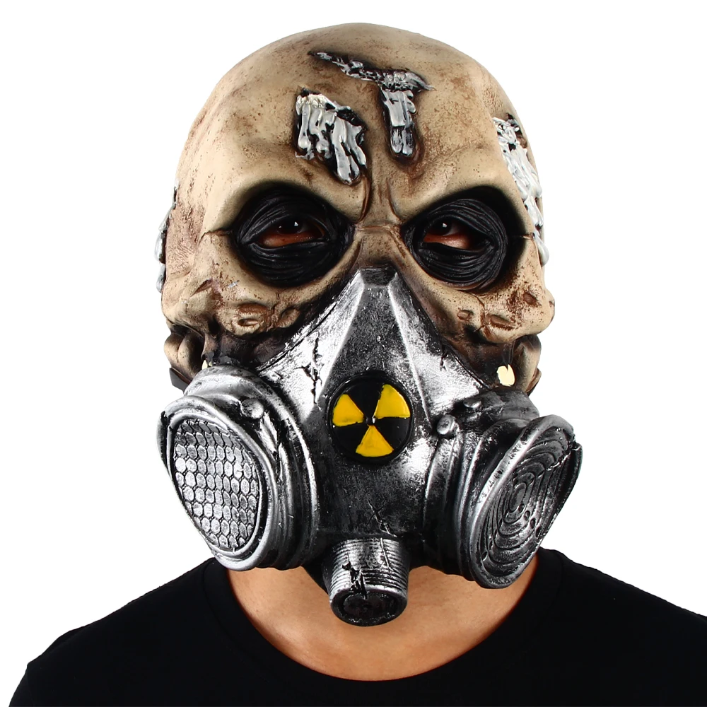 

Skull Biohazard Scary Mask Zombie Terror Headgear Halloween Horror Party Cosplay Costume Latex Props