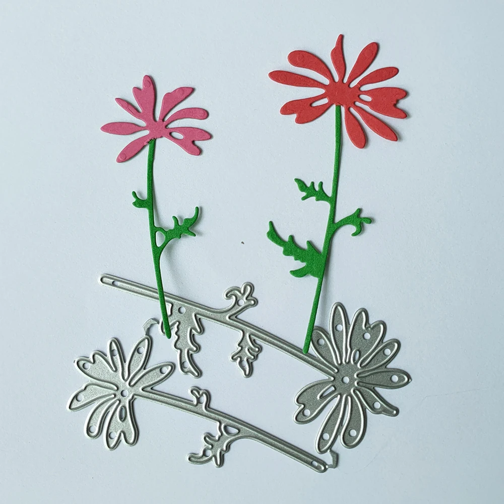 

New 2 Pcs Flowers plants metal cutting die mould scrapbook decoration embossed photo album decoration card making DIY handicraft