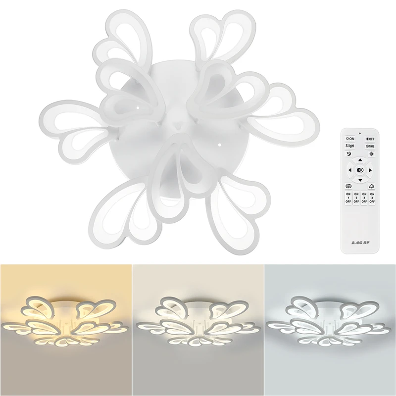 

Modern led Chandeliers 3/5/9Heads Post-Modern Butterfly Chandelier Lamp Remote Control Dimming for Living Room Bedroom 110-220V