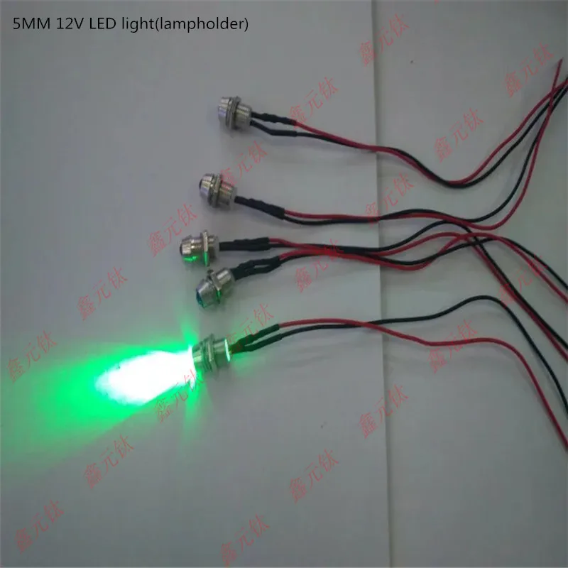 Lamp bead with lamp holder 5MM 12v highlight red yellow blue green white warm white orange pink purple ice blue bead 20pcs/lot