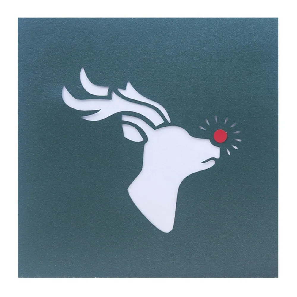 3D открытки ручной работы Рождество 2019 новый год мультфильм летающие сани олень