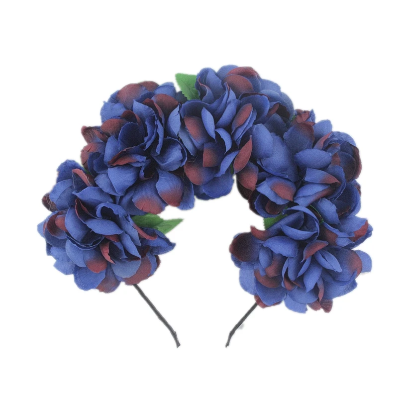 Многоцветный Хэллоуин имитация цветка розы Венок повязка на голову эластичная