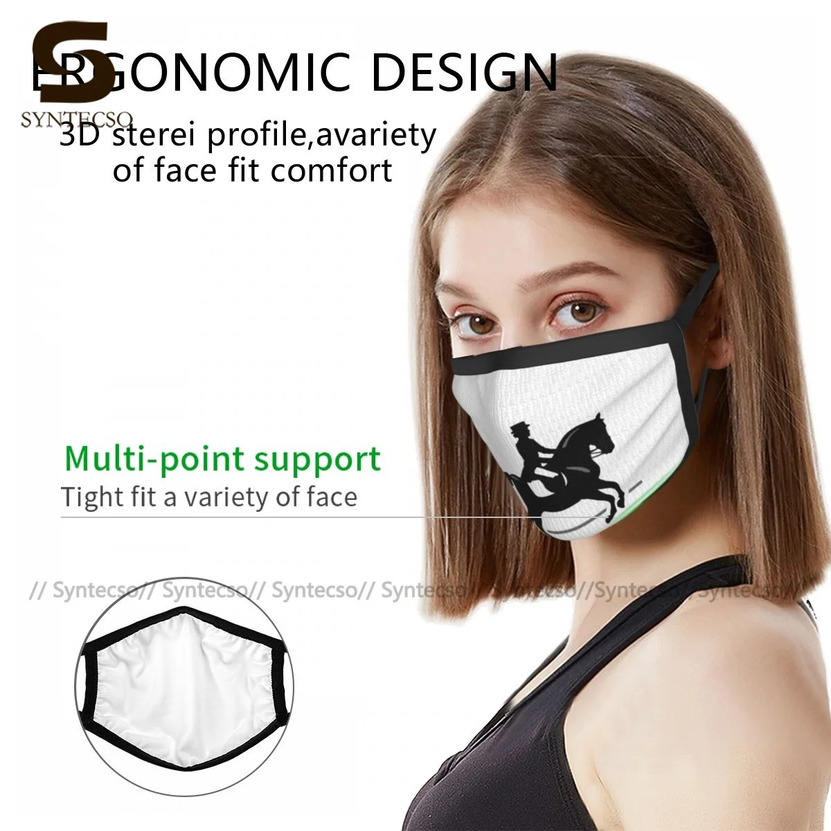 

Horse Face Mouth Mask Adult Anti-Dust Fancy Cloth Printed Facial Mask